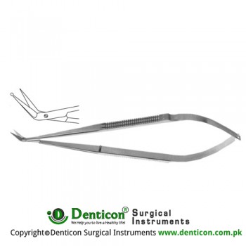 Micro Vascular Scissors Fine Blades - One Blade with Probe Tip - Angled 45° Stainless Steel, 16.5 cm - 6 1/2"